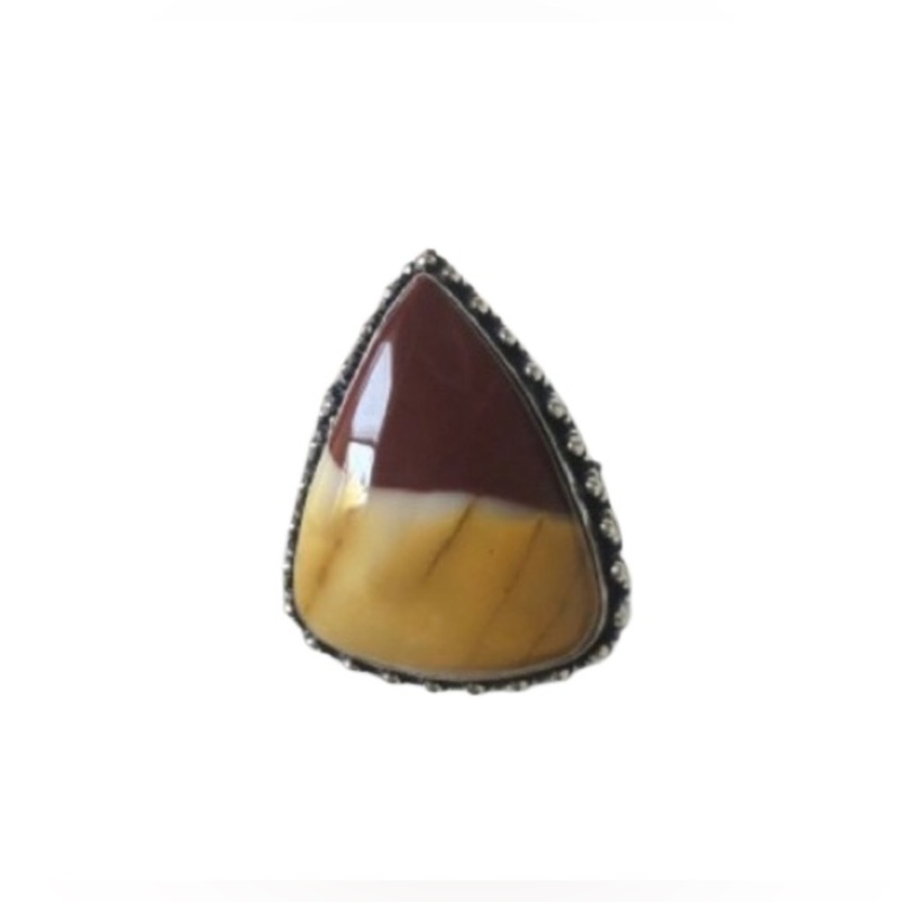 NEW Mookaite Jasper Sterling Silver 925 Overlay Ring Size 8
